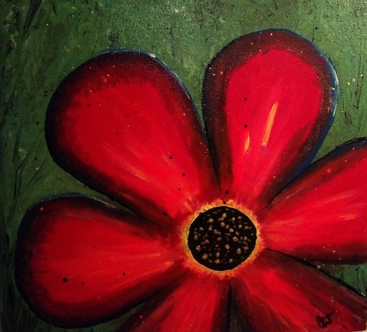 <span style='font-weight:bold;'>Red Flower On The Wall</span><br />
    <span style='font-size:.8em;color:#9A4F03;'></span>